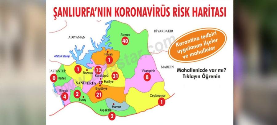 ŞANLIURFA’NIN KORONAVİRÜS HARİTASI: KAÇ BÖLGEDE KARANTİNA UYGULANDI?