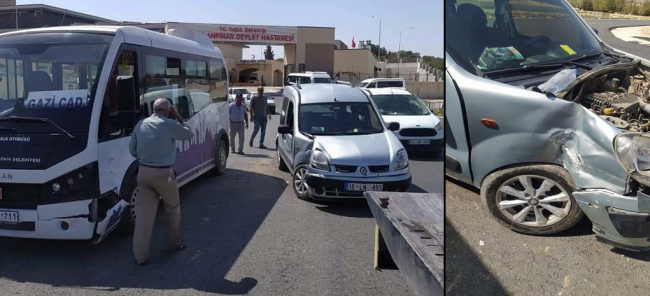 CEYLANPINAR’DA BELEDİYE OTOBÜSÜ KAZA YAPTI
