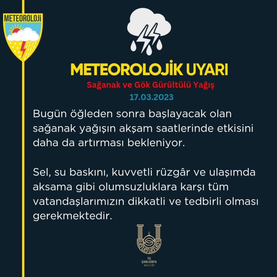 Şanlıurfa Valiliğinden Uyarı!