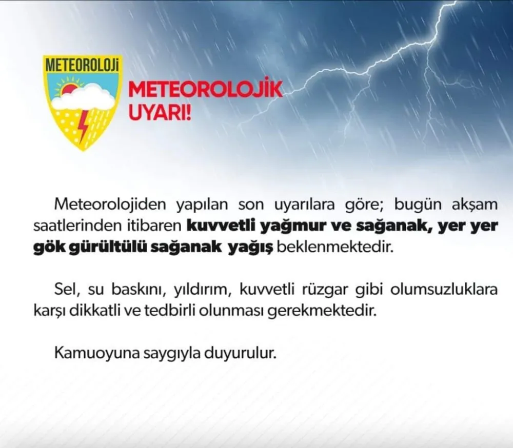 Ceylanpınar Kaymakamlığından Meteorolojik Uyarı