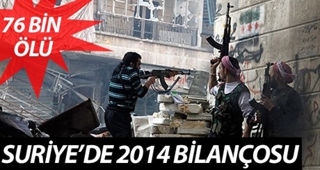 2014 Suriye`de iç savaşın en kanlı yılı oldu