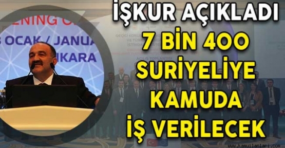 7400 SURİYE`LİYE İŞ KURDAN İŞ İMKANI