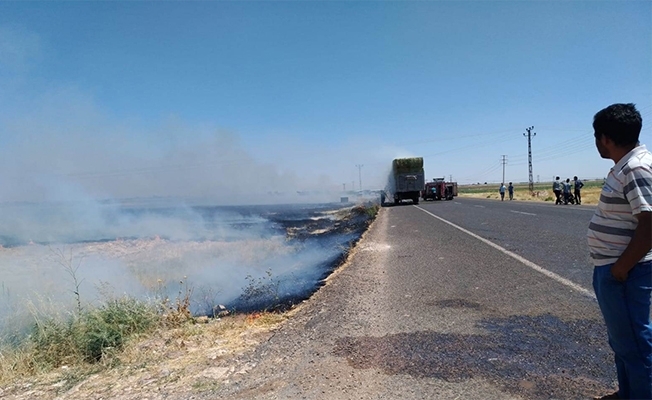 Ceylanpınar Yolunda Seyir Halindeki Tırın Dorsesinde Yangın