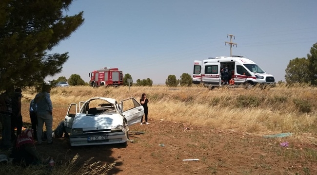 Ceylanpınar?da Otomobil Şarampole Devrildi: 4 Yaralı