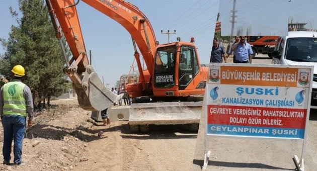 ŞUSKİ, Ceylanpınar`Da Çalışmalarına Devam Ediyor